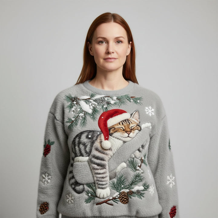 Nora | Holiday Cat Plush Sweater