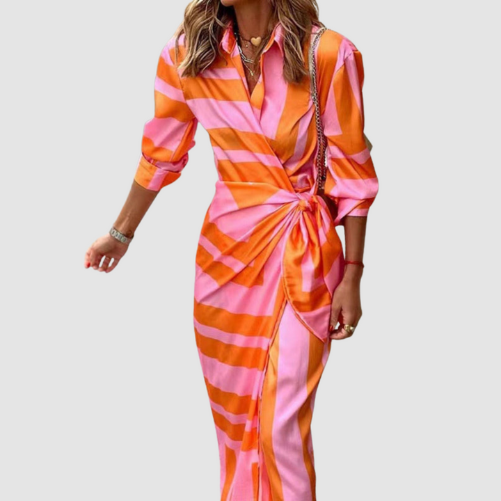 Elaine | Elegant Striped Dress