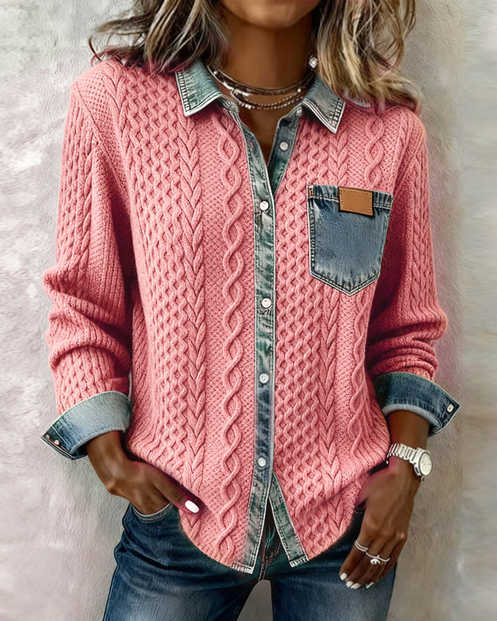 Jane | Soft Denim Patchwork Shirt