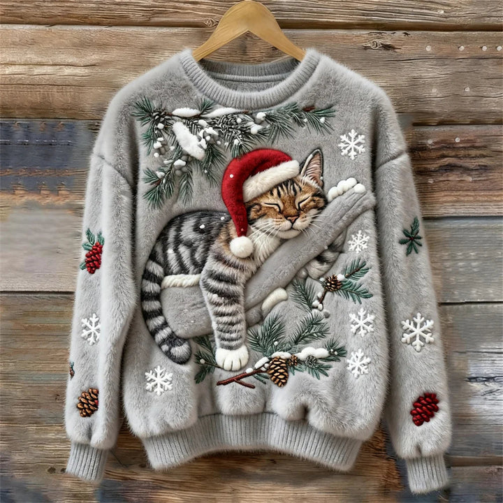 Nora | Holiday Cat Plush Sweater