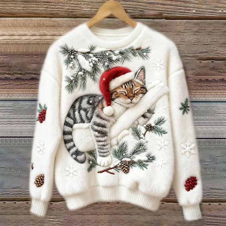 Nora | Holiday Cat Plush Sweater